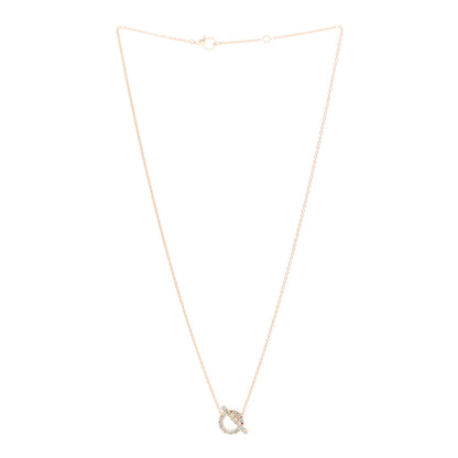 Hermes 18K Rose Gold Green Sapphire Finesse Pendant Necklace 3 of 5