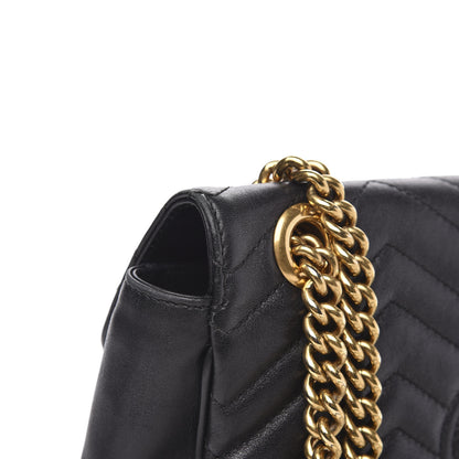 Gucci Calfskin Matelasse Small GG Marmont Shoulder Bag Black 11 of 15