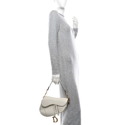 Christian Dior Grained Calfskin Saddle Bag White 2 of 10