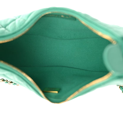Chanel Lambskin Quilted Small Hobo Bag Green 5 of 10