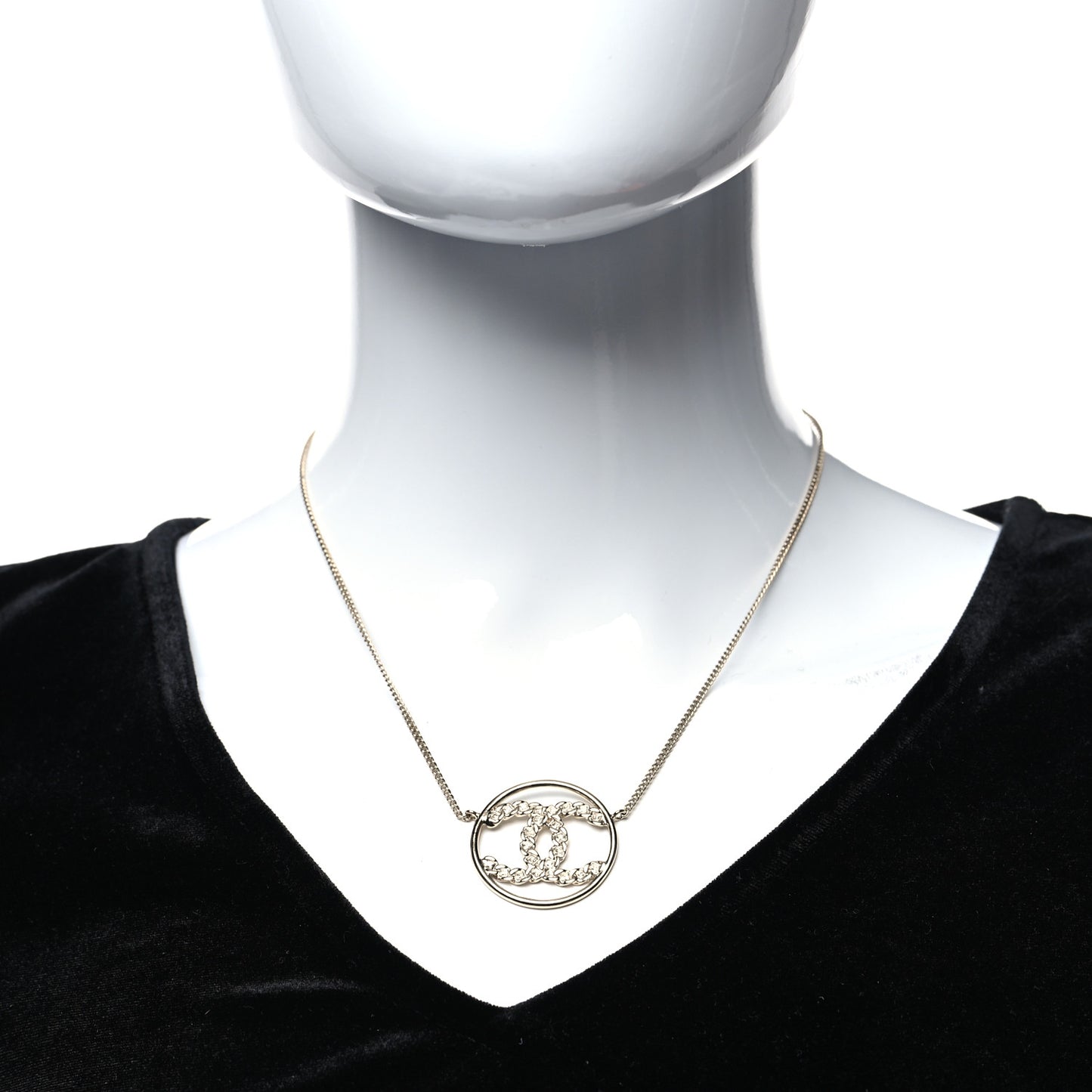 Baguette Crystal High Society CC Pendant Necklace Gold