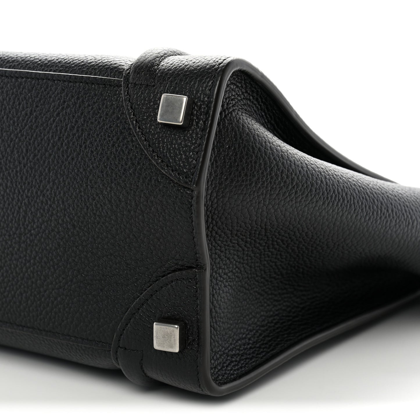 Drummed Calfskin Micro Luggage Black