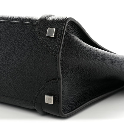 Celine Drummed Calfskin Micro Luggage Black 9 of 9