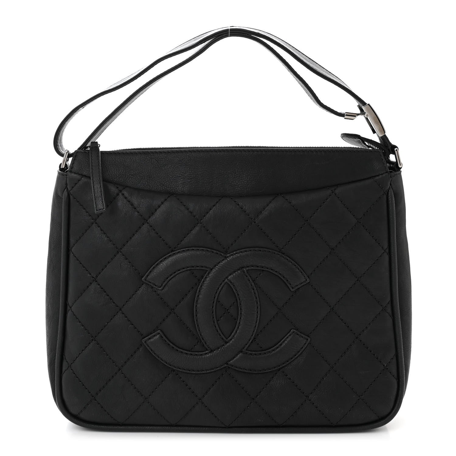 Chanel Calfskin Quilted CC Shoulder Bag Black 1 of 10