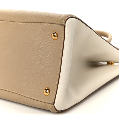 Prada Saffiano Lux Bi-Color Tote Bag Visone Talco 10 of 10