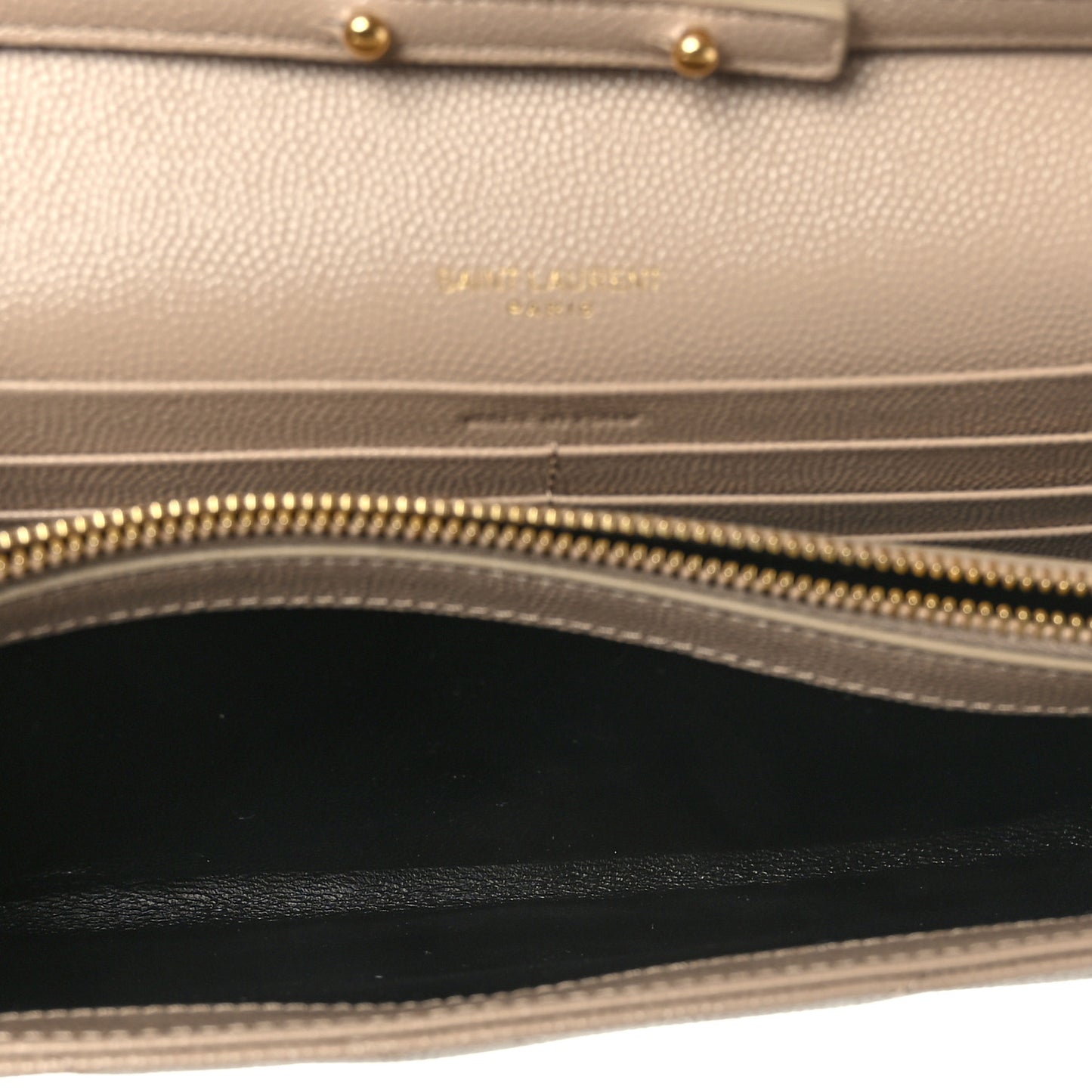 Grain De Poudre Matelasse Chevron Chain Wallet Dark Beige