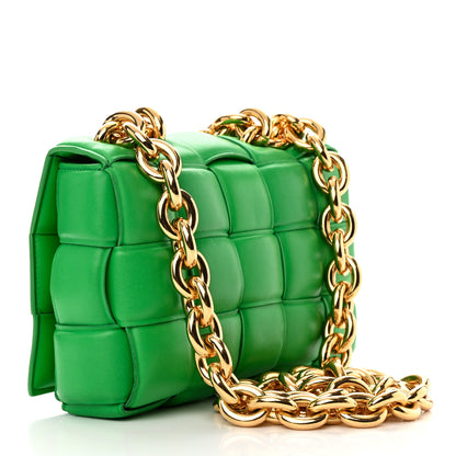 Bottega Veneta Lambskin Maxi Intreccio Padded Chain Cassette Crossbody Bag Grass 3 of 21