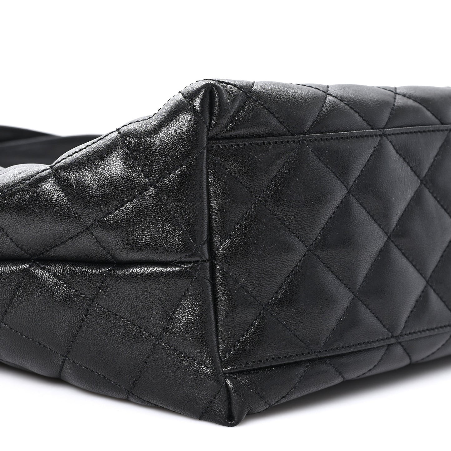 Lambskin Quilted Medium Icare Shopping Tote Black