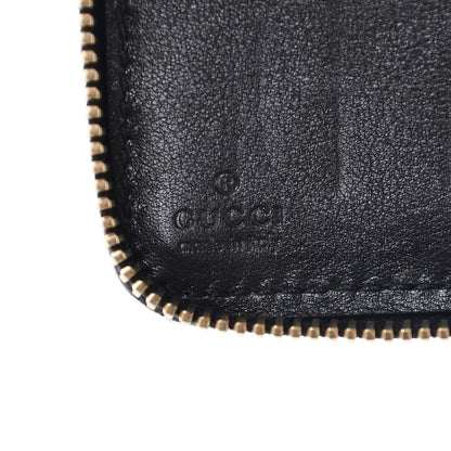 Gucci Guccissima Metal Bar Zip Around Organizer Wallet Black 6 of 13