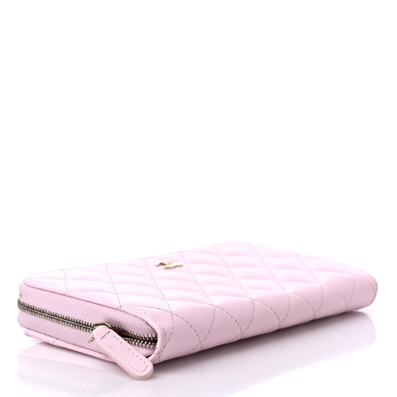 Chanel Caviar Quilted Large Gusset Zip Around Wallet Light Pink 4 of 11