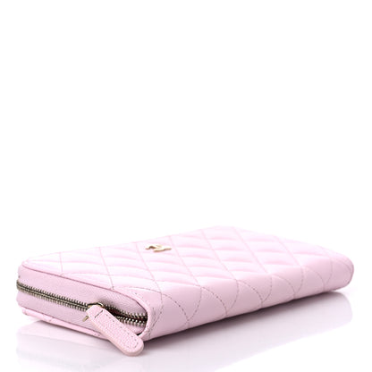 Chanel Caviar Quilted Large Gusset Zip Around Wallet Light Pink 4 of 11