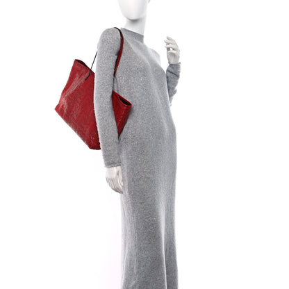 Fendi Calfskin FF Woven Medium Roll Tote Rosso 2 of 11