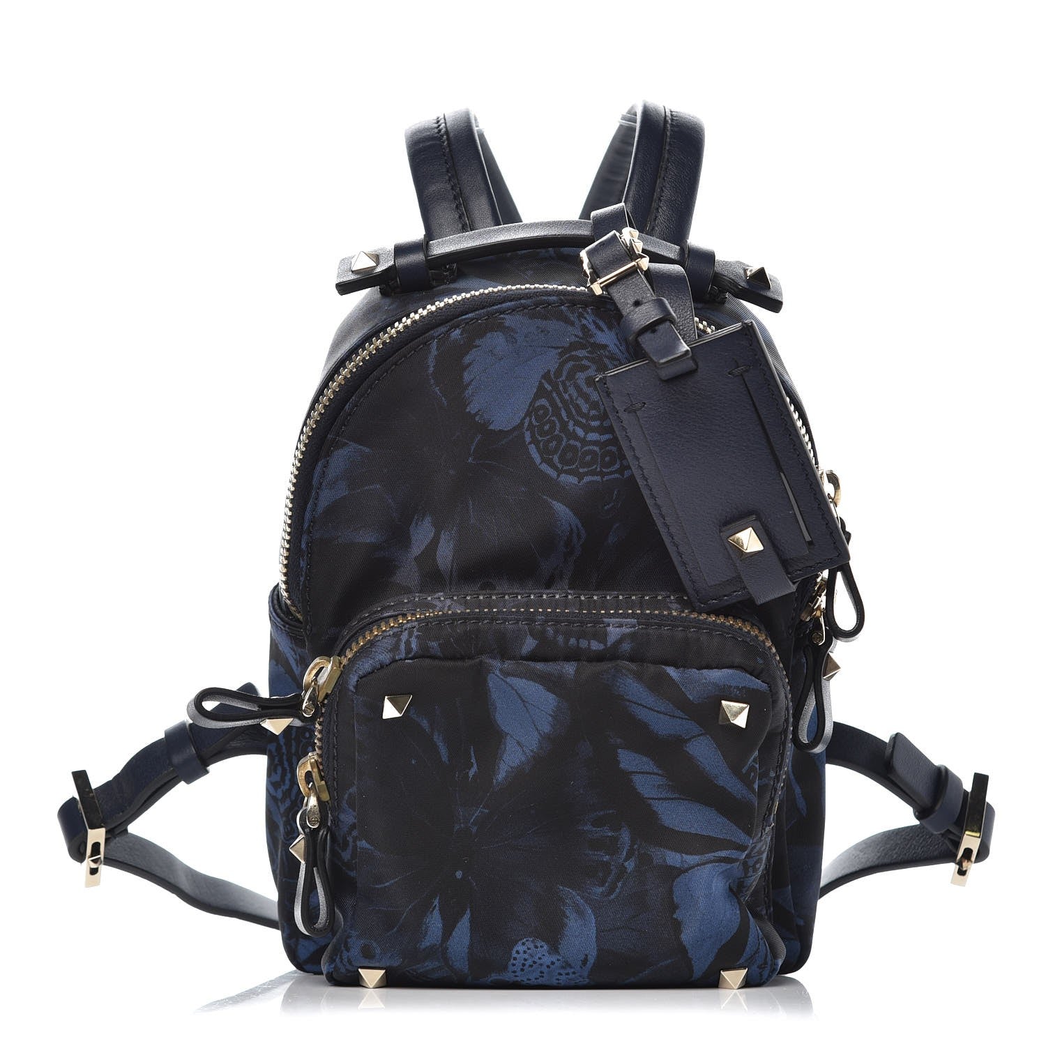 Valentino Garavani Nylon Camubutterfly Mini Rockstud Backpack Marine 1 of 6