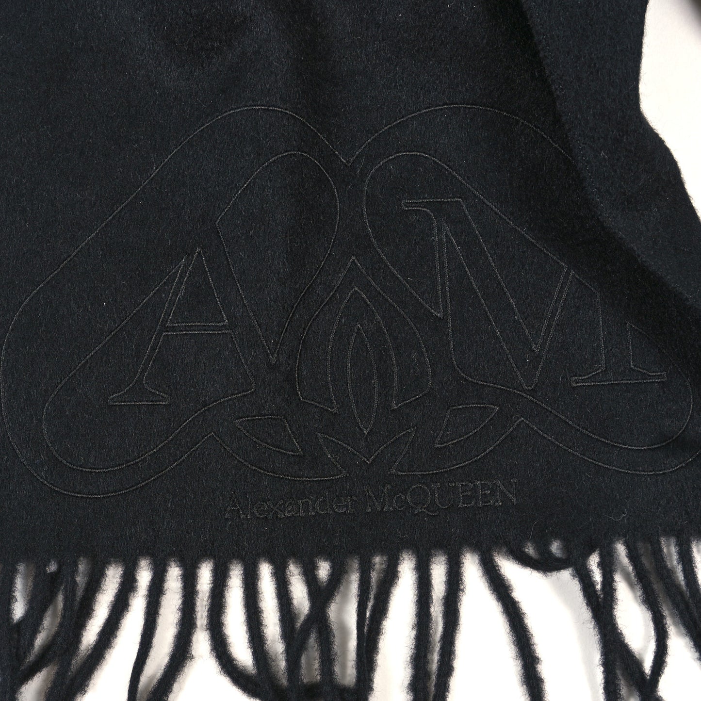 Cashmere Seal Embossed Scarf Black