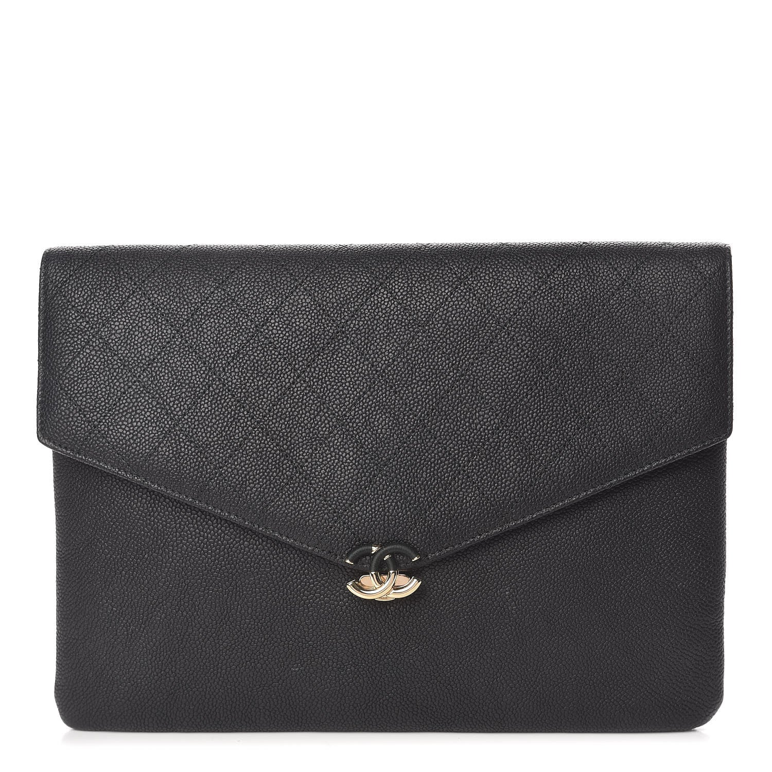 Chanel Caviar Quilted CC Box Flap Pouch Black 1 of 8