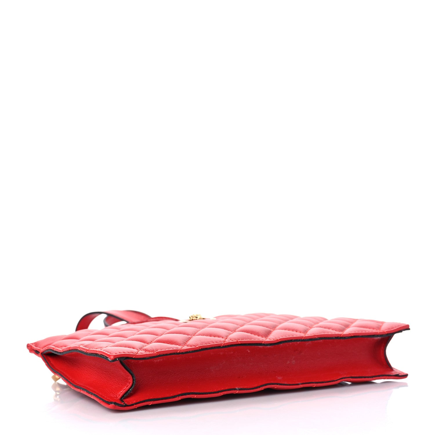 Versace Calfskin Quilted Small Tribute Icon Pouch Red 4 of 9