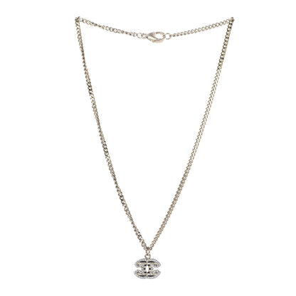 Chanel Crystal Enamel Striped CC Necklace Gold Black 3 of 6
