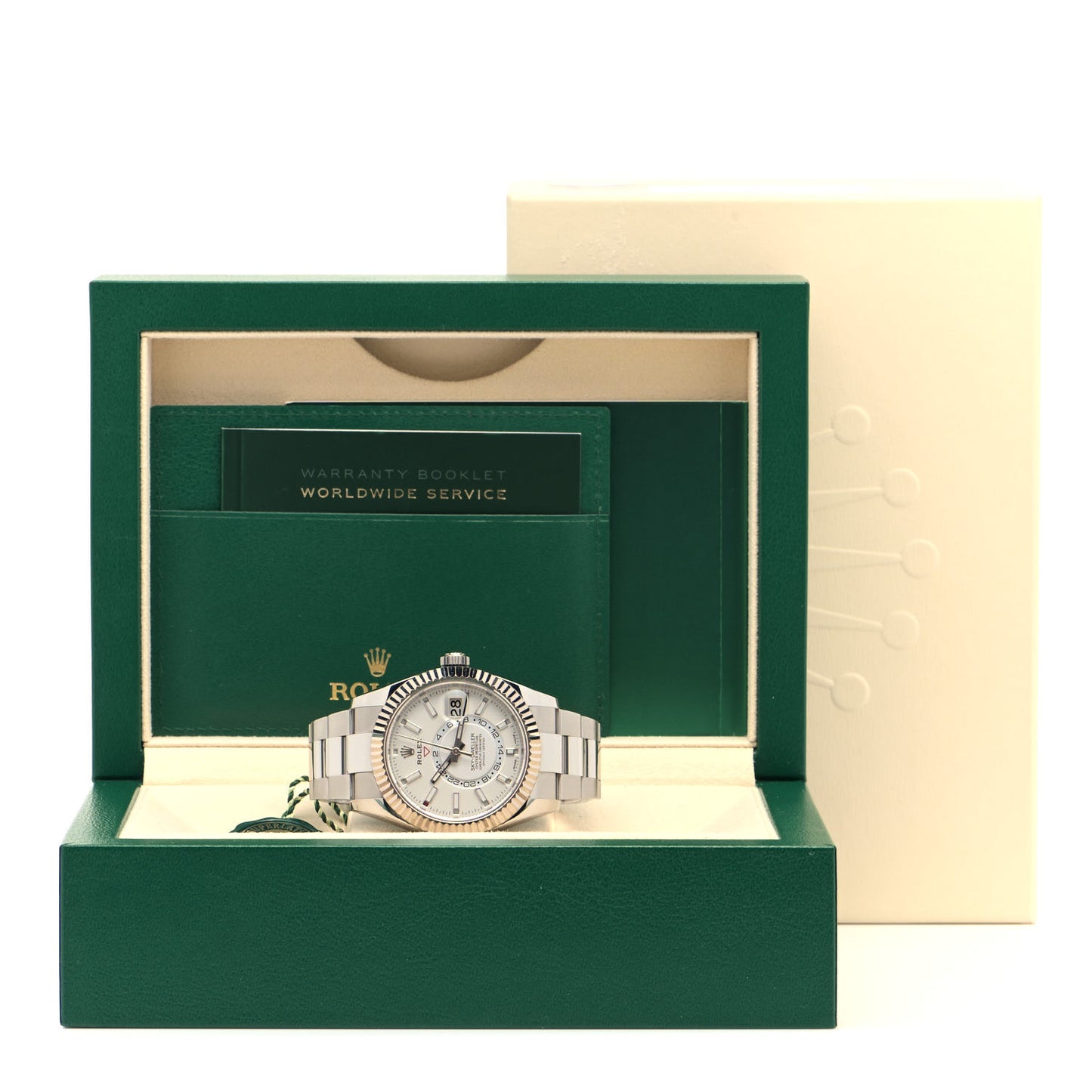 18K White Gold Stainless Steel 42mm Oyster Perpetual Sky-Dweller Watch White 326934