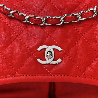 Chanel Grained Calfskin Medium Natural Beauty Flap Red 9 of 11