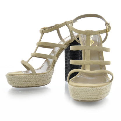 Saint Laurent Gipsy 105 Platform Cage Espadrille Sandals 38 1 of 7