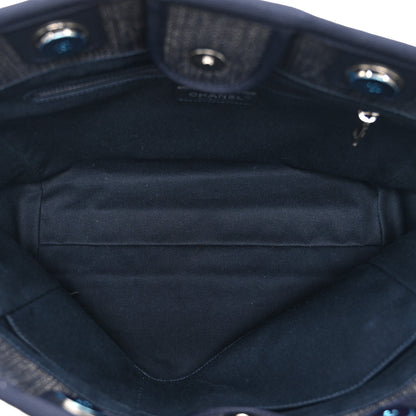 Chanel Denim Small Deauville Tote Blue Orange 5 of 10