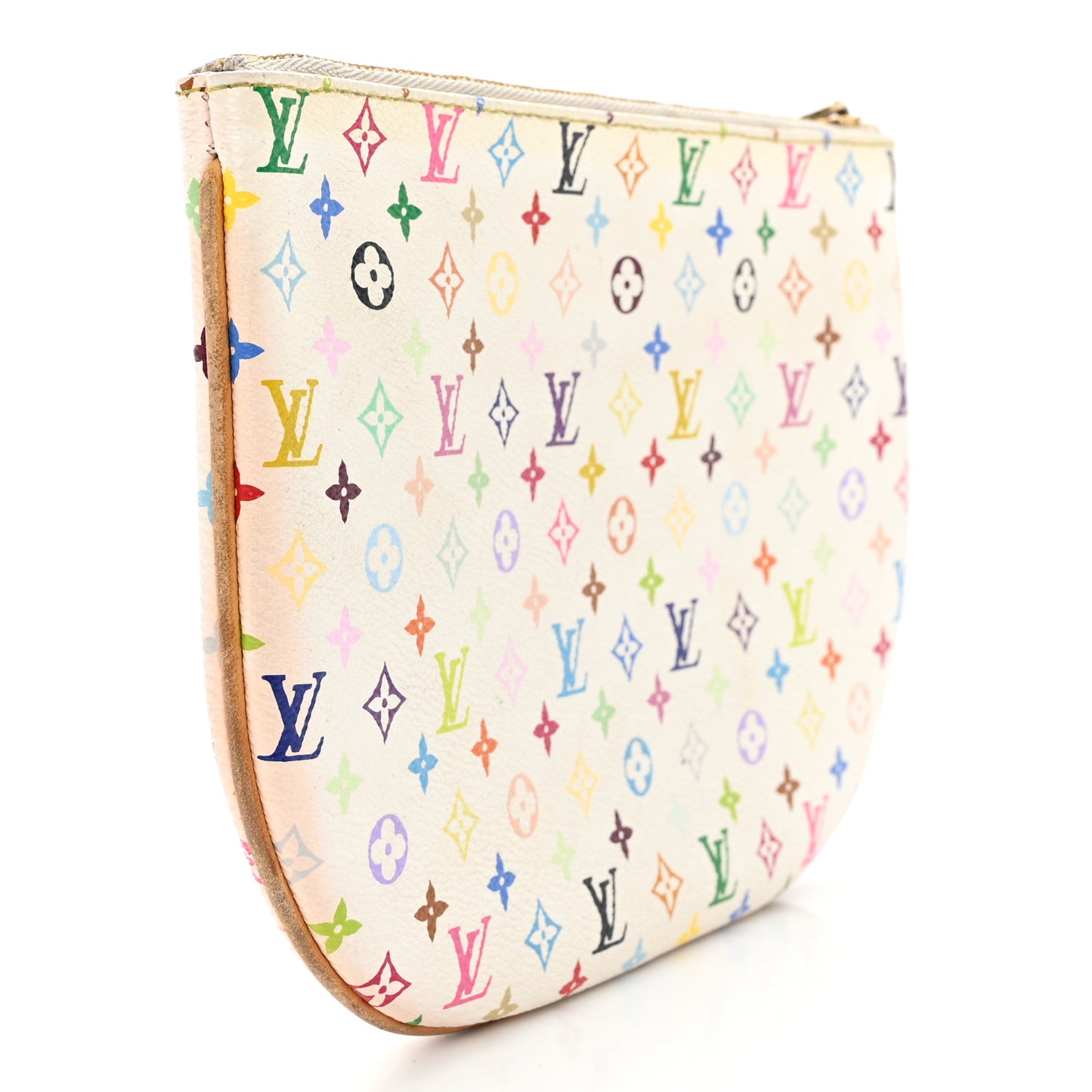 Monogram Multicolor Pochette Plate GM White