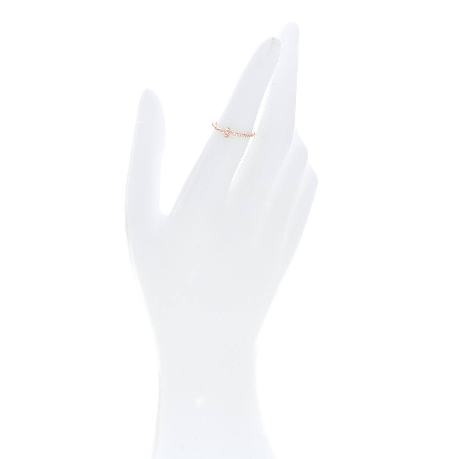 Tiffany 18K Rose Gold Diamond T Wire Pave Ring 50 5.5 2 of 4
