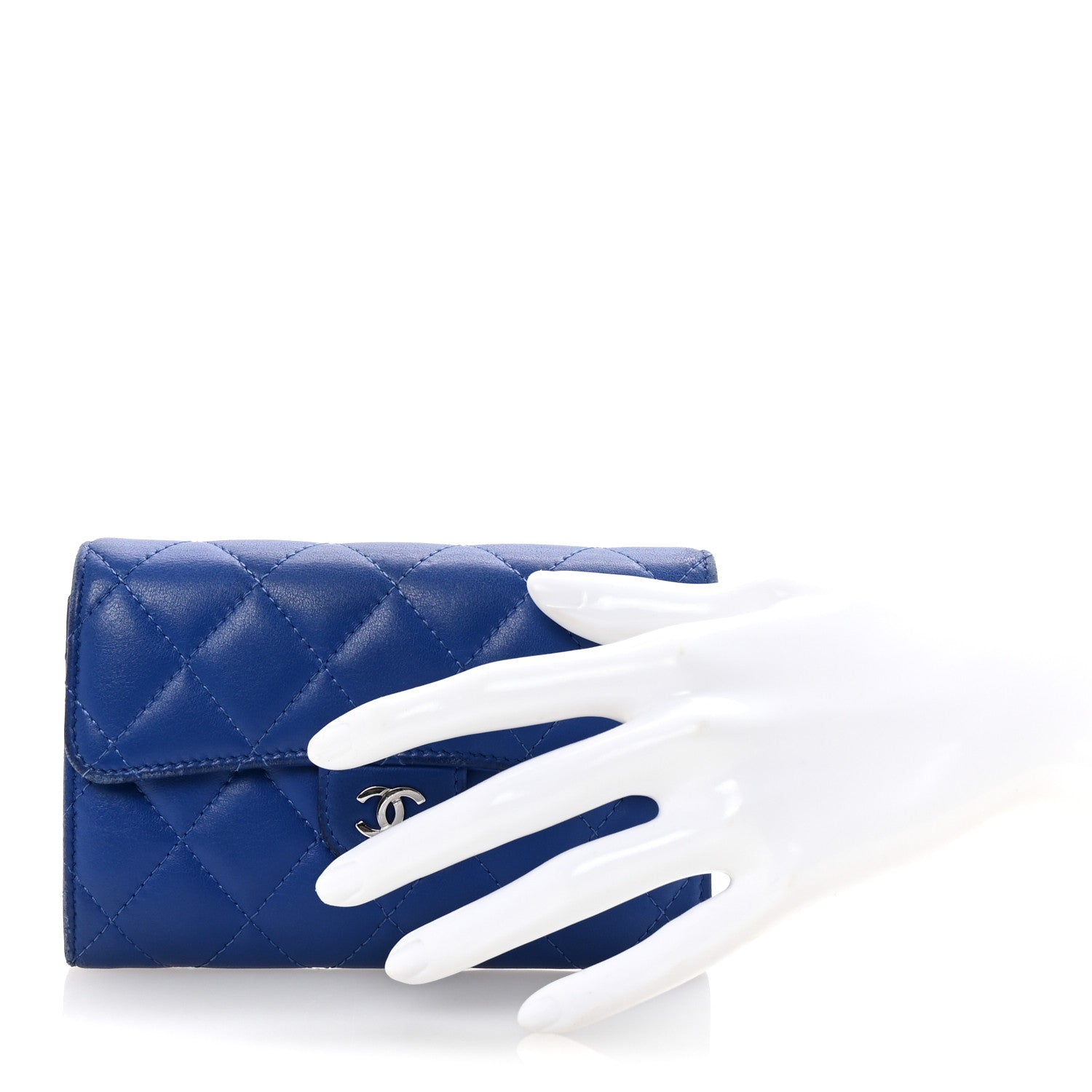 Chanel Lambskin Quilted Medium Flap Wallet Royal Blue 2 of 9