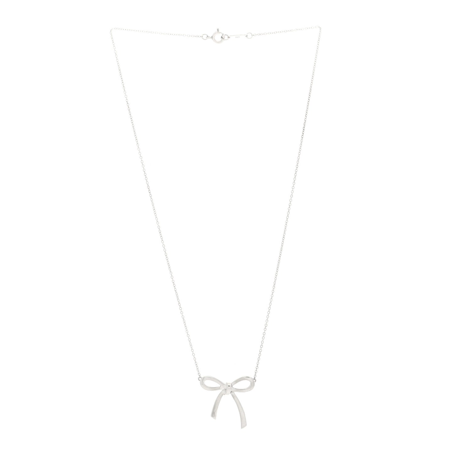 Sterling Silver Small Bow Pendant Necklace