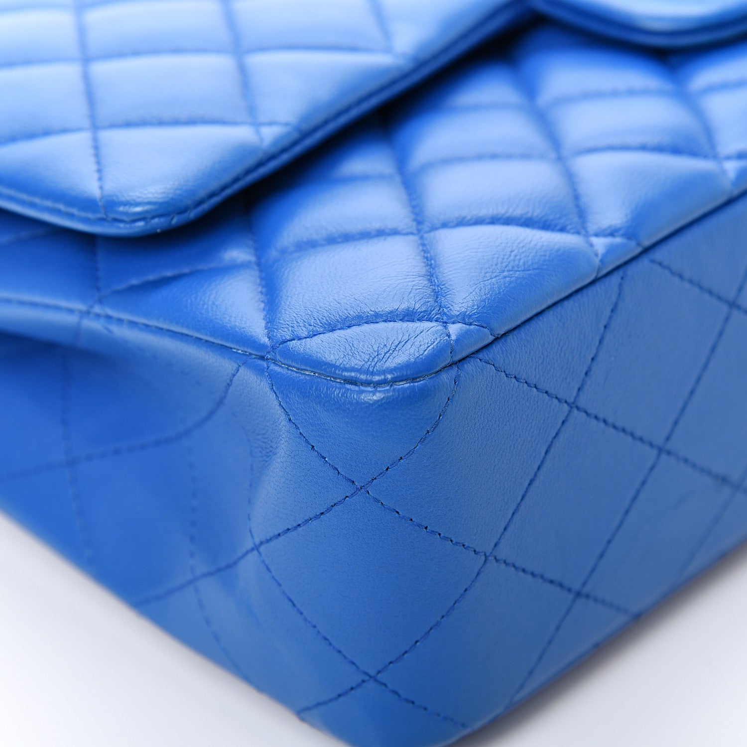 Chanel Lambskin Quilted Medium Double Flap Blue 8 of 14