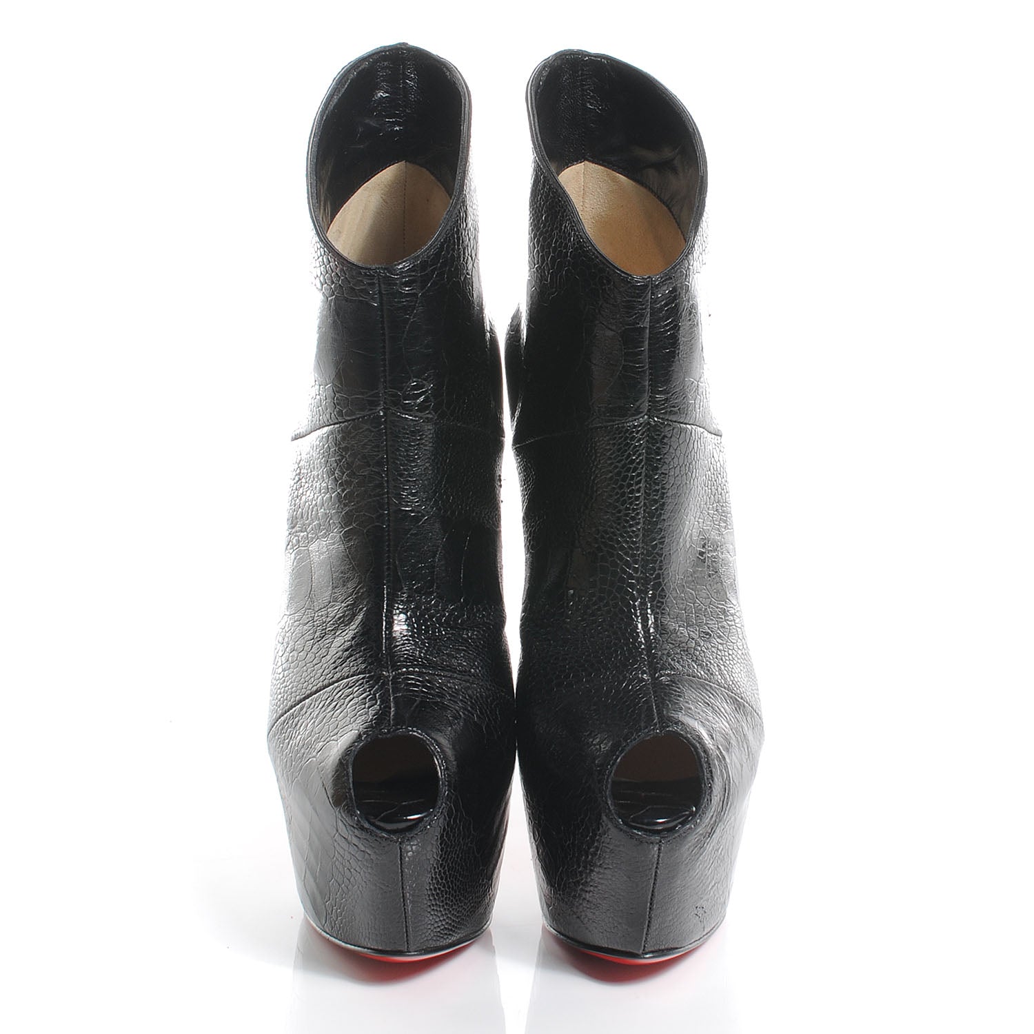 Christian Louboutin Ostrich Claw Lady Daf 160 Ankle Booties 37 Black 2 of 7