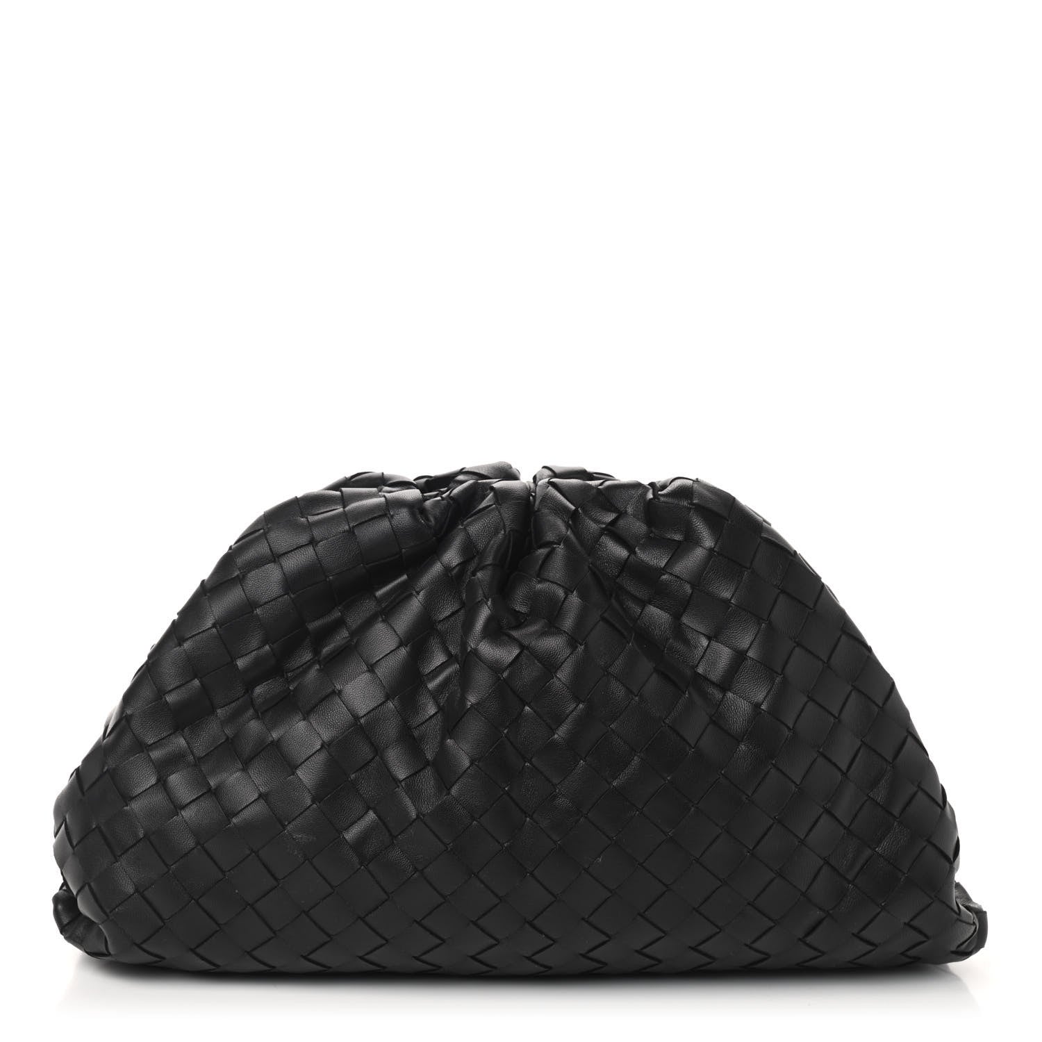 Bottega Veneta Nappa Maxi Intreccio The Pouch Oversized Clutch Black 1 of 9