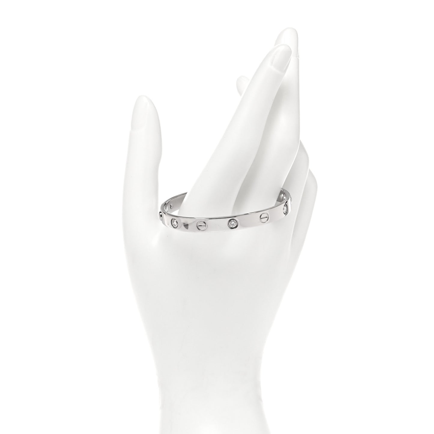 18K White Gold 6 Diamond LOVE Bracelet 16