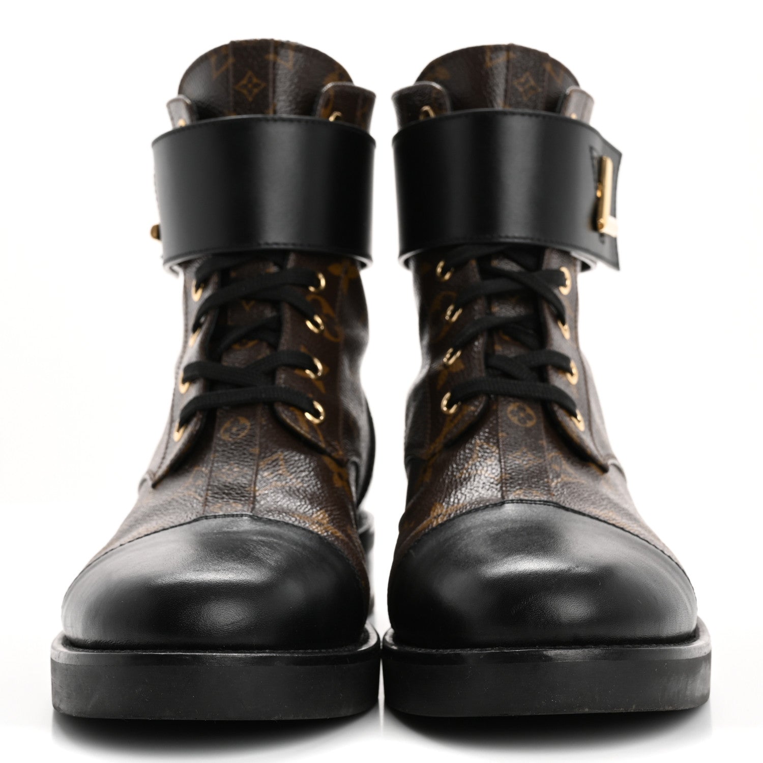 Louis Vuitton Calfskin Monogram Wonderland Flat Ranger Boots 41 Black 3 of 12