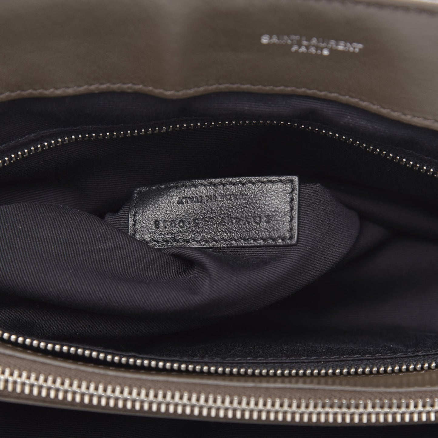 Calfskin Y Quilted Monogram Large Loulou Chain Satchel Kaki Fonce