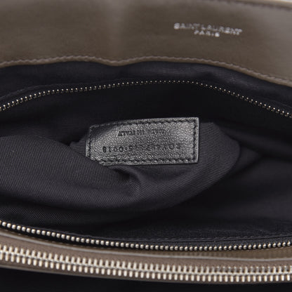 Saint Laurent Calfskin Y Quilted Monogram Large Loulou Chain Satchel Kaki Fonce 8 of 14