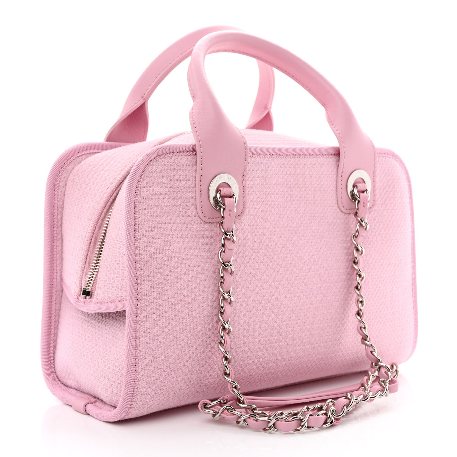 Chanel Canvas Deauville Small Bowling Bag Pink 3 of 10