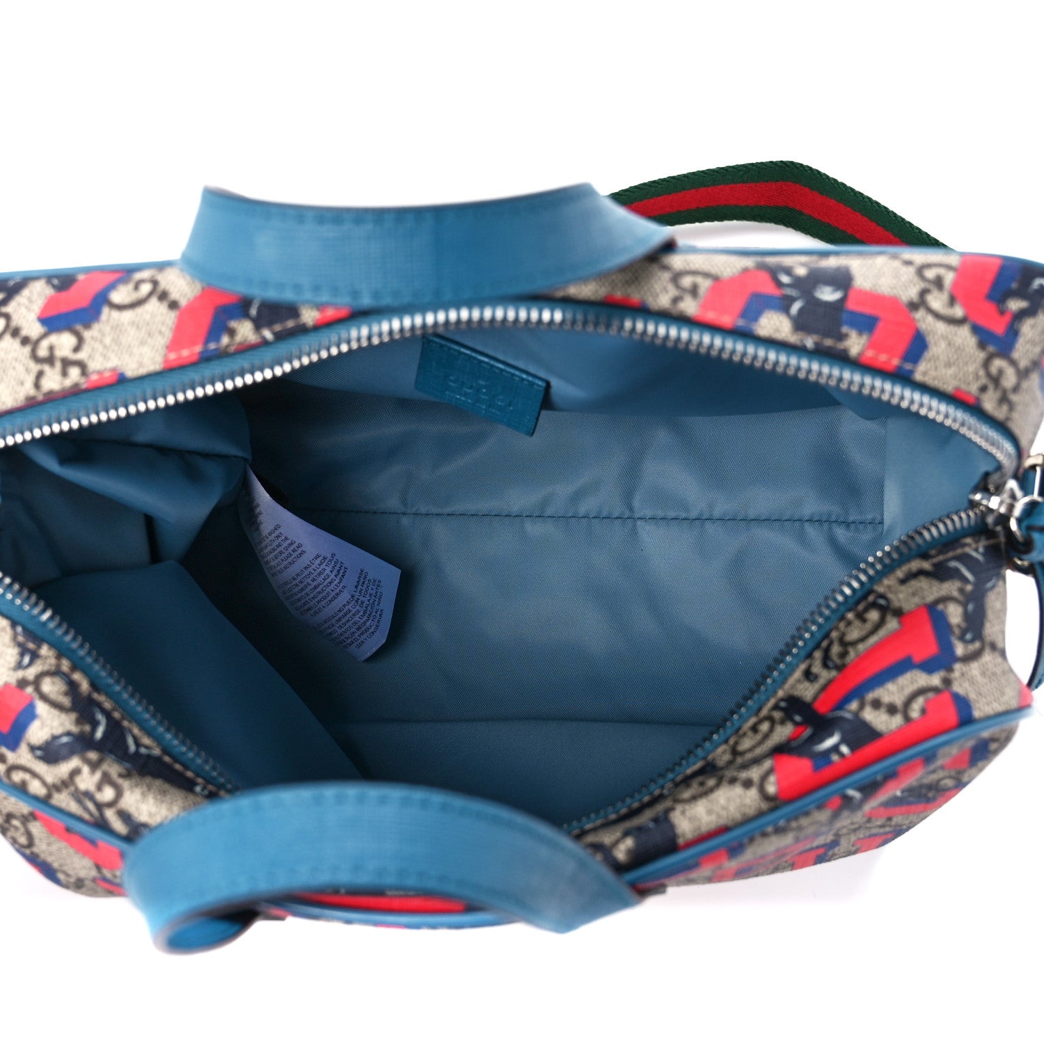 Gucci GG Supreme Monogram Wolves Print Childrens Shoulder Bag Beige Red 4 of 12