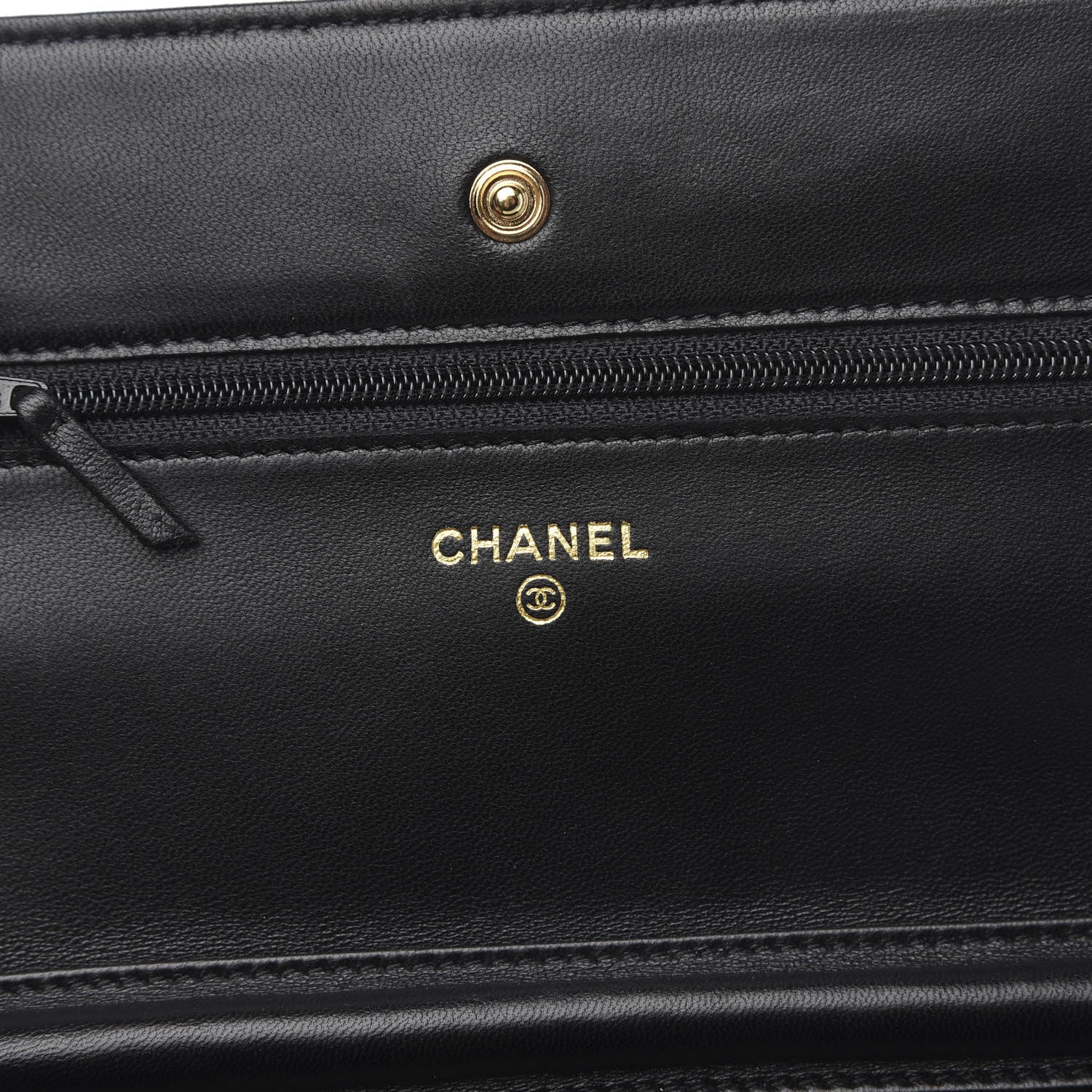 Chanel Lambskin Quilted Camellia Wallet On Chain WOC Black 5 of 12
