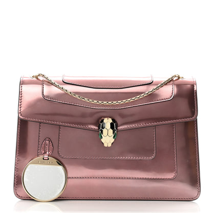 Bulgari Metallic Calfskin Serpenti Forever Crossbody Bag Rose Quartz 3 of 14