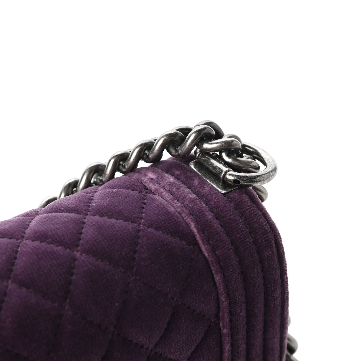 Chanel Velvet Quilted Small Boy Flap Purple 11 of 12