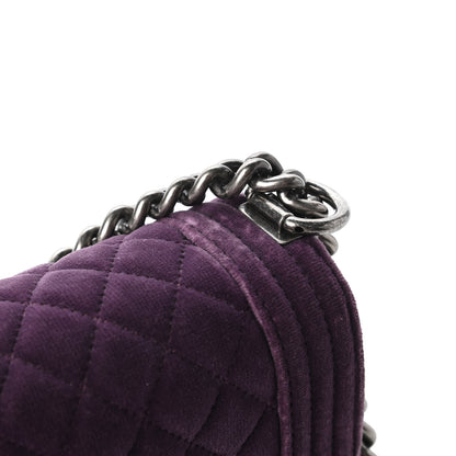 Chanel Velvet Quilted Small Boy Flap Purple 11 of 12