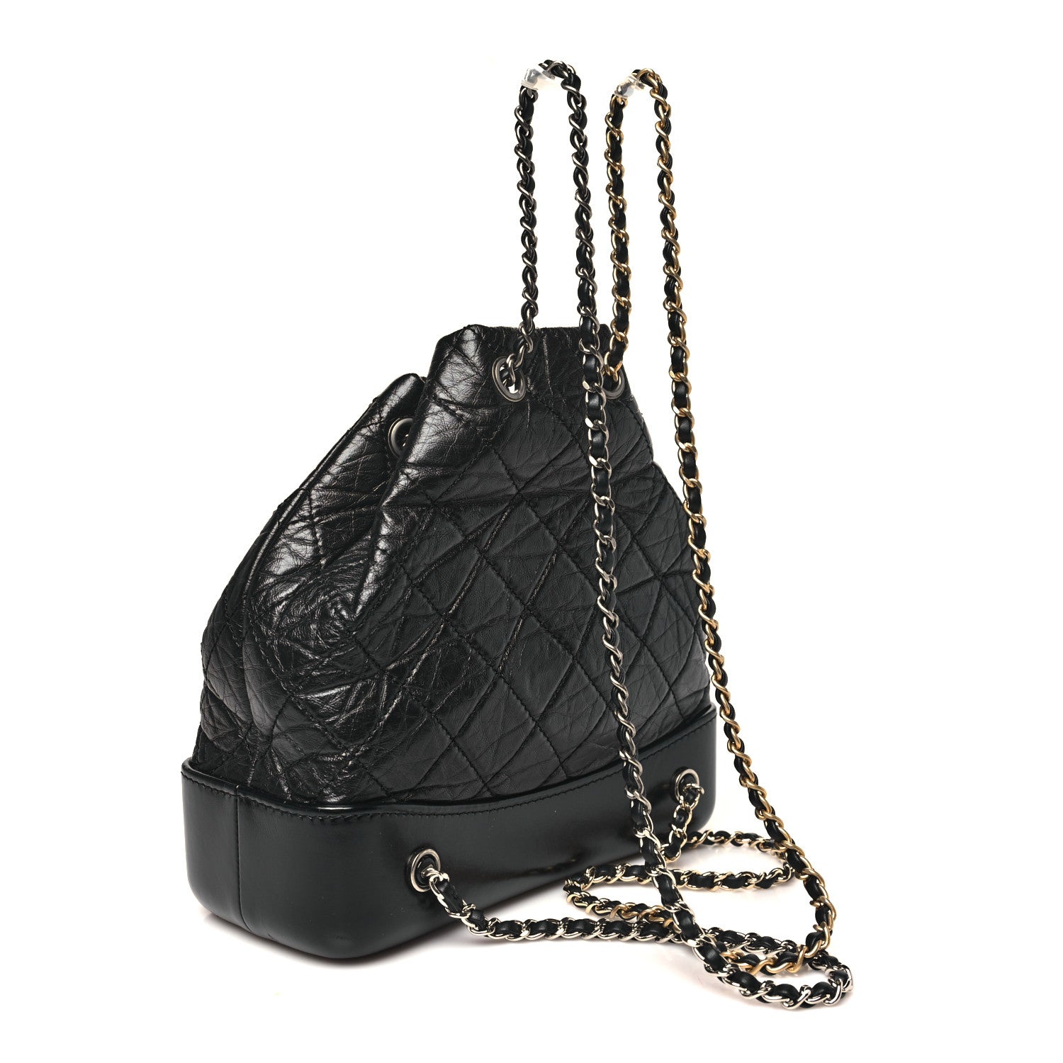 Chanel Aged Calfskin Quilted Small Gabrielle Backpack Black 2 of 9