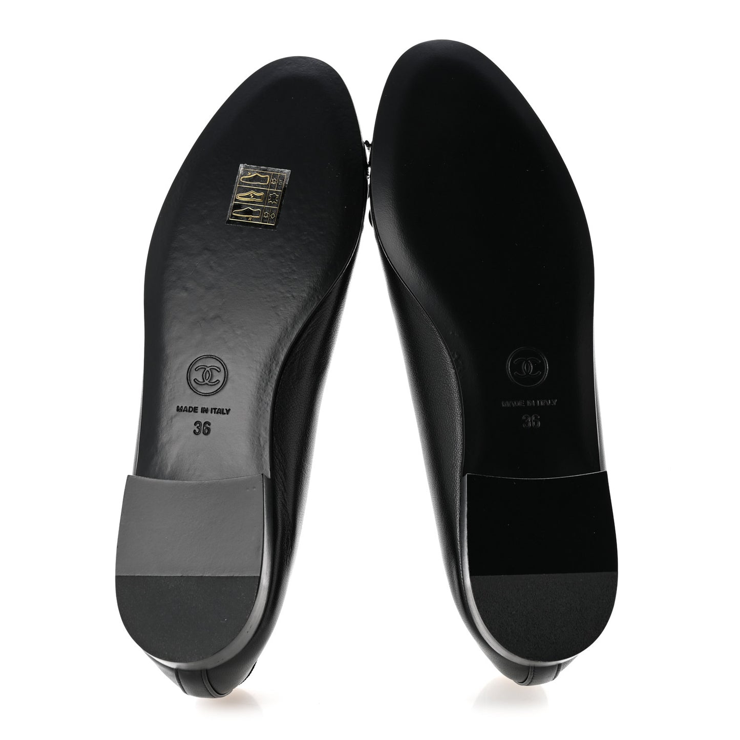 Lambskin Patent Cap Toe Ballerina Flats 36 Black