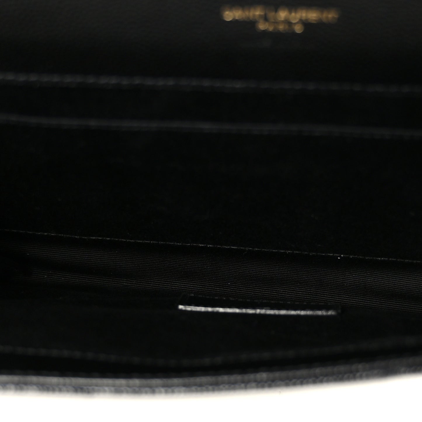 Grain De Poudre Matelasse Chevron Monogram Cassandre Flap Pouch Black