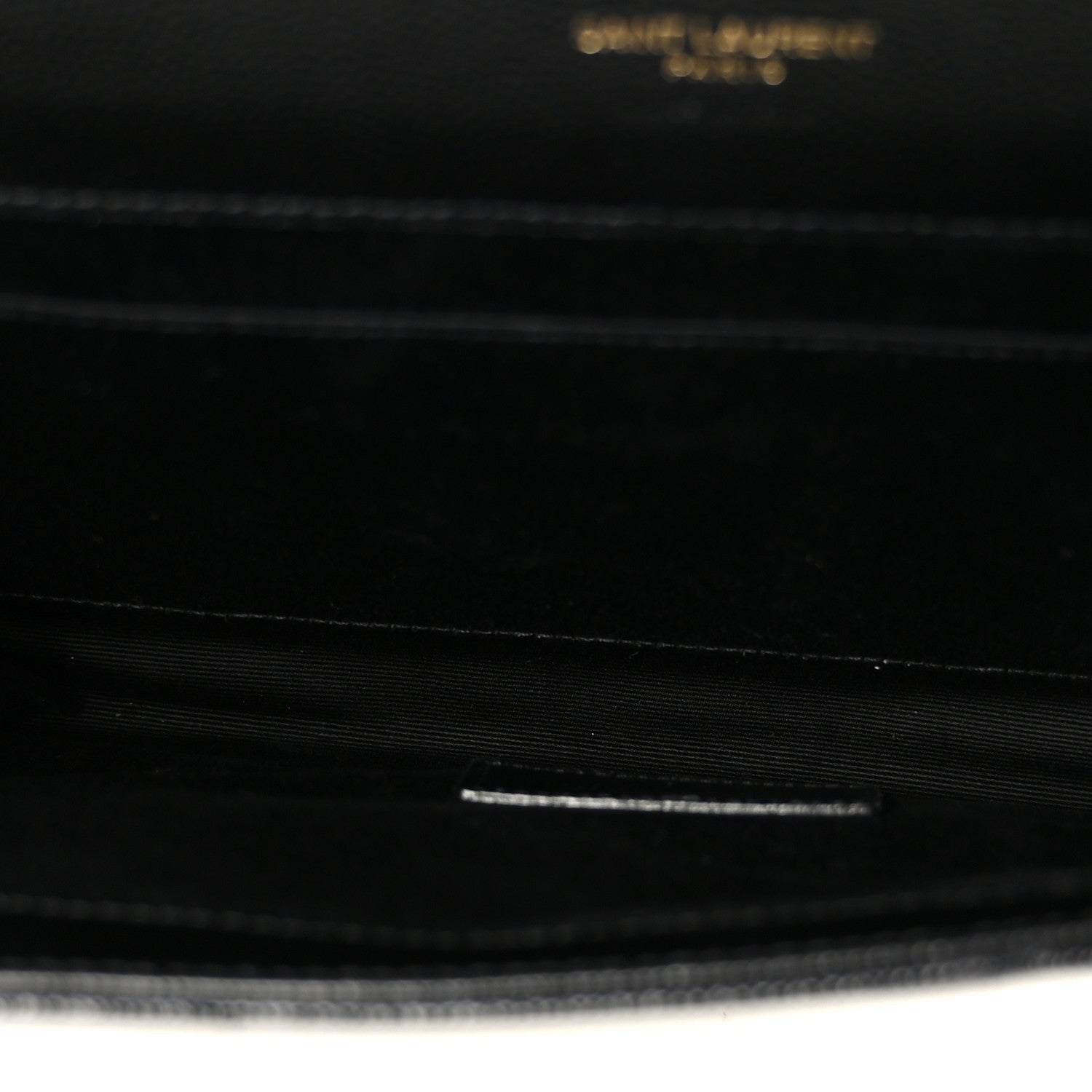 Saint Laurent Grain De Poudre Matelasse Chevron Monogram Cassandre Flap Pouch Black 5 of 9