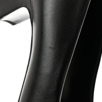 Chanel Lambskin Patent Calfskin Cap Toe CC Pumps 38 Black 8 of 14