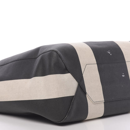 MCM Canvas Stripe Shopper Tote Black White 9 of 11