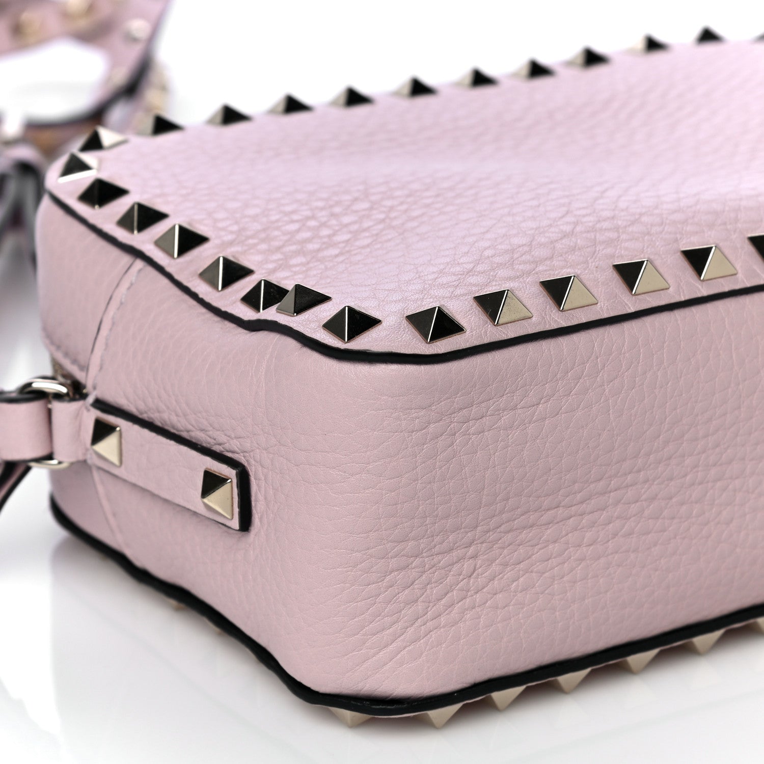 Valentino Garavani Pebbled Calfskin Rockstud Camera Crossbody Bag Water Rose 5 of 10