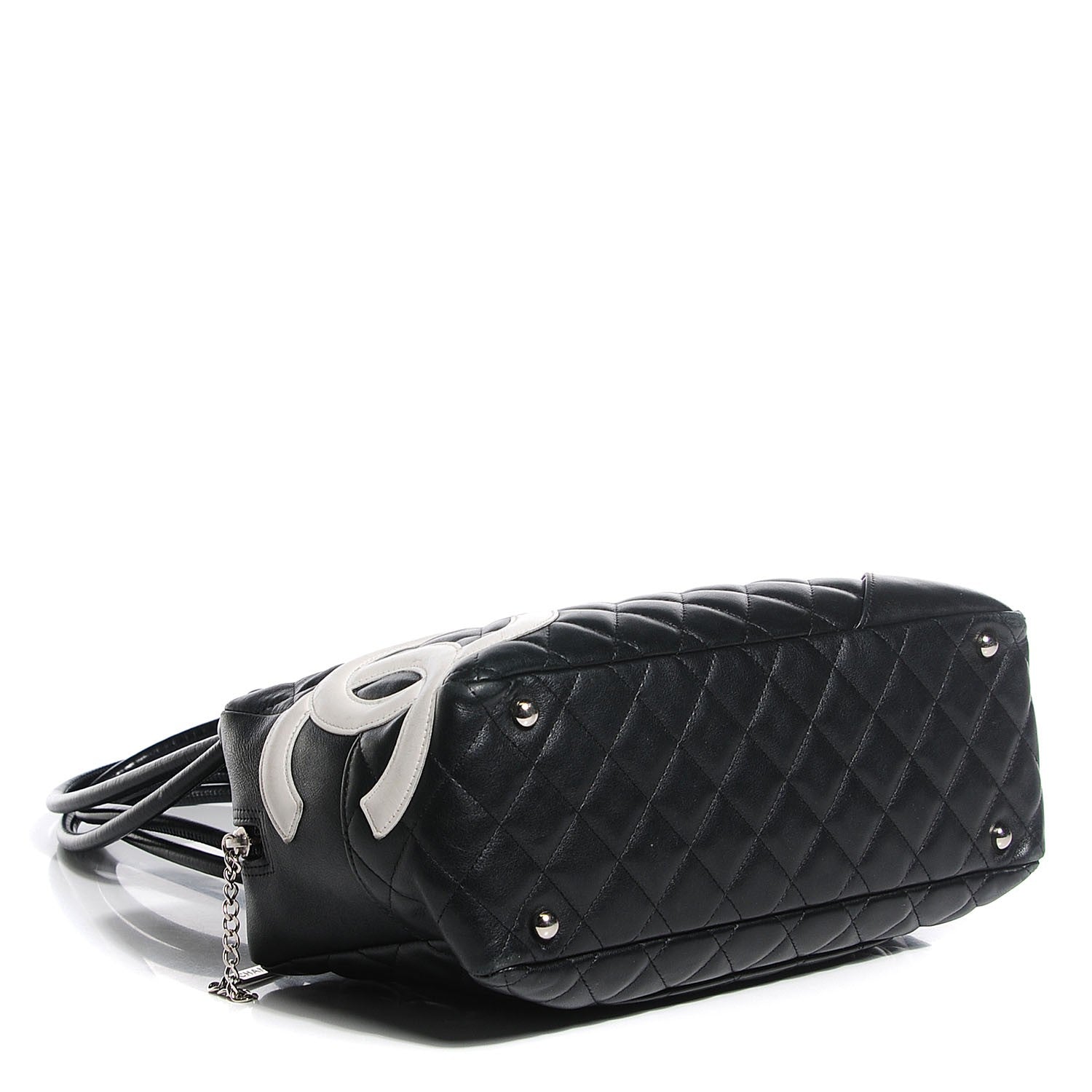 Chanel Calfskin Quilted Large Cambon Bowler Black White 4 of 8